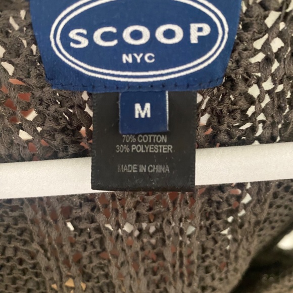 SCOOP Retro Crochet dark gray long Vest Y2K Size M - Picture 4 of 6